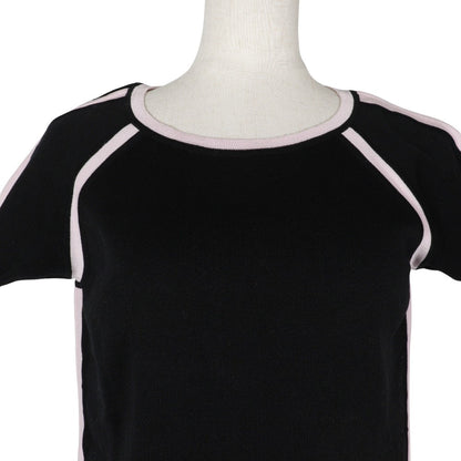 CHANEL Short sleeve shirt P21361V01278 cotton Black / pink Summer knit Sports line Women 44