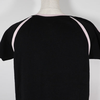 CHANEL Short sleeve shirt P21361V01278 cotton Black / pink Summer knit Sports line Women 44