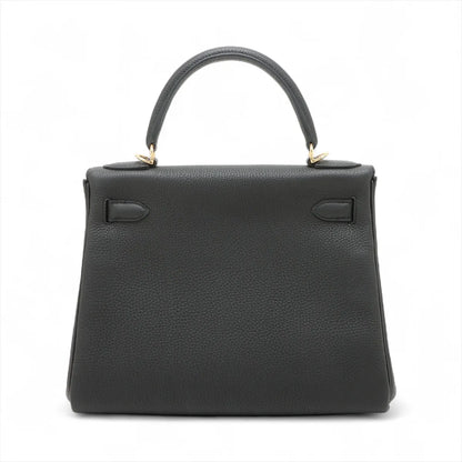 Hermes Kelly 28 Noir Togo GHW C Stamp Black