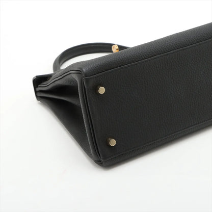 Hermes Kelly 28 Noir Togo GHW C Stamp Black