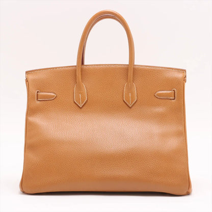 Hermes Birkin 35 Natural Sable  Ardennes Square B Stamp