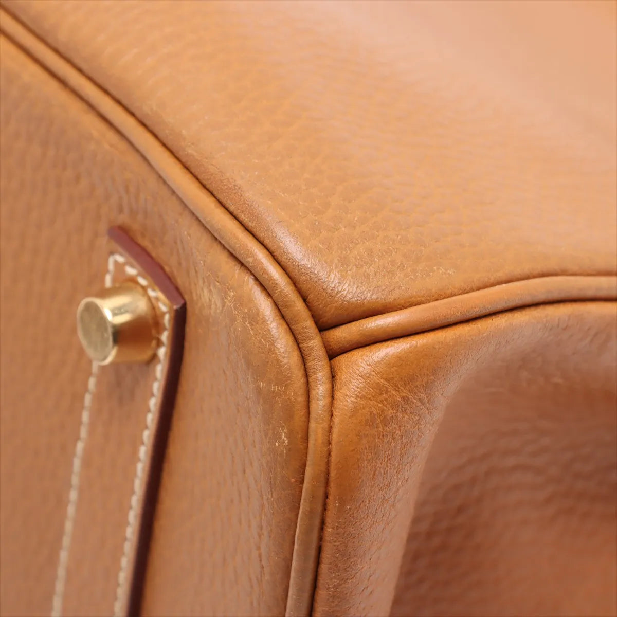 Hermes Birkin 35 Natural Sable  Ardennes Square B Stamp