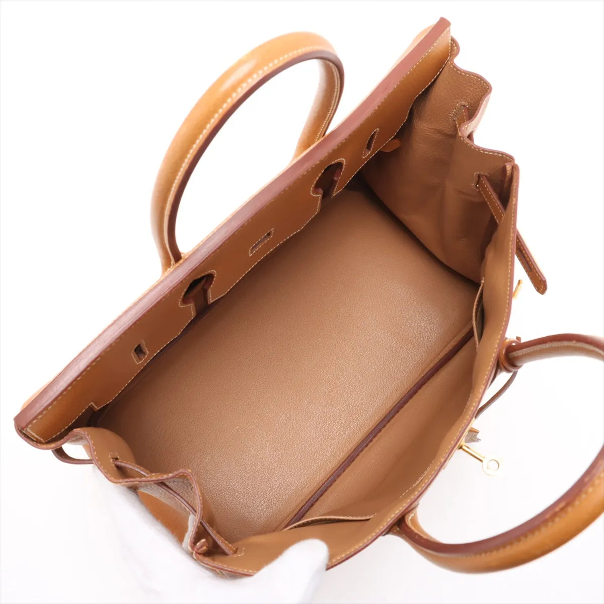 Hermes Birkin 35 Natural Sable  Ardennes Square B Stamp