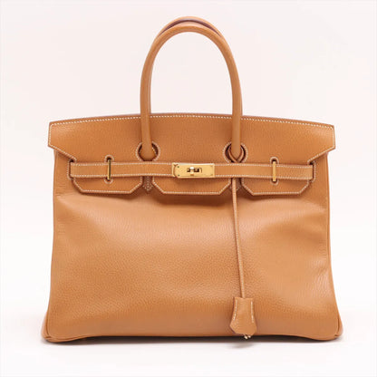 Hermes Birkin 35 Natural Sable  Ardennes Square B Stamp