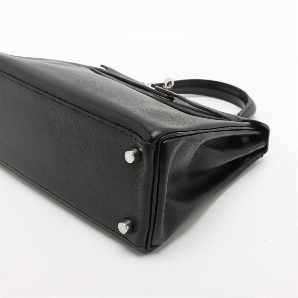 Hermes Kelly 25 Noir Everglain PHW - Stamp J Square
