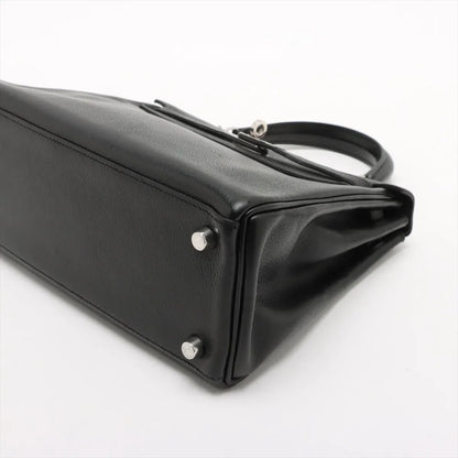 Hermes Kelly 25 Noir Everglain PHW - Stamp J Square