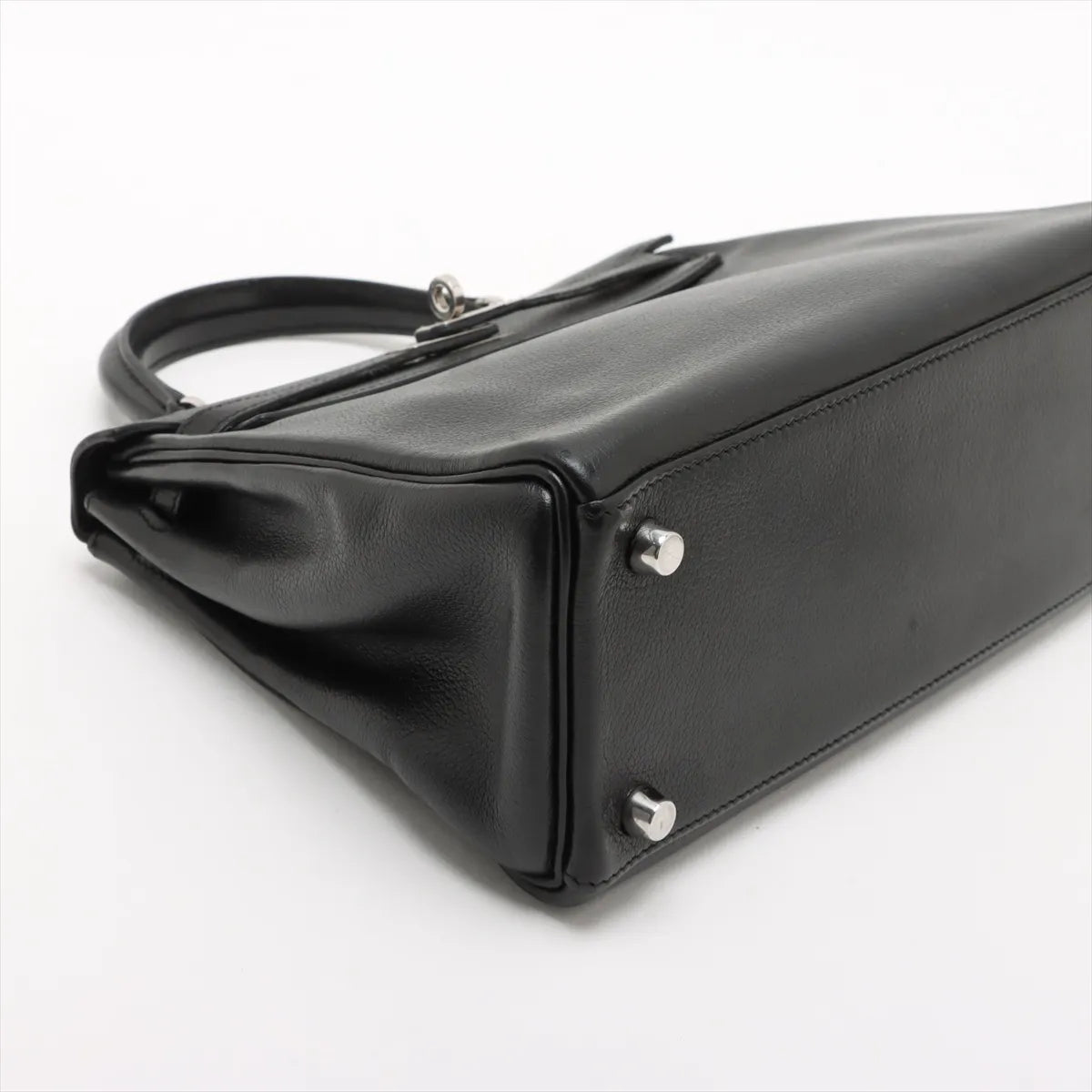 Hermes Kelly 25 Noir Everglain PHW - Stamp J Square