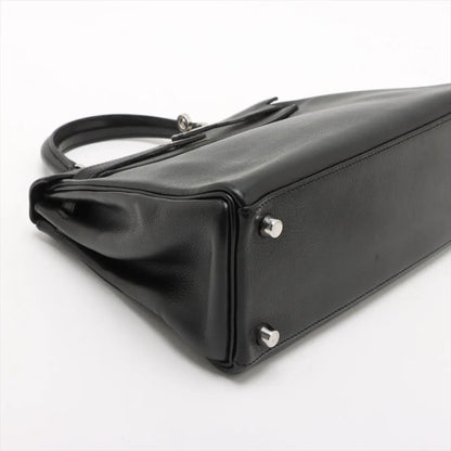 Hermes Kelly 25 Noir Everglain PHW - Stamp J Square