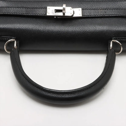 Hermes Kelly 25 Noir Everglain PHW - Stamp J Square