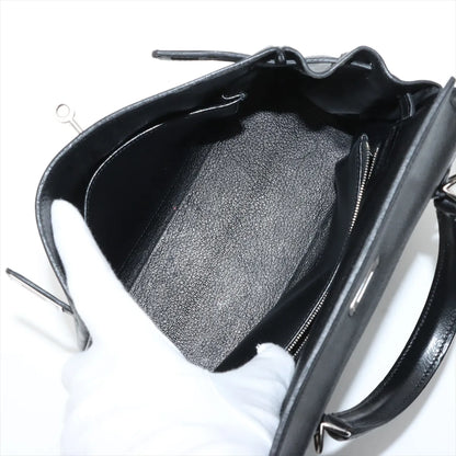 Hermes Kelly 25 Noir Everglain PHW - Stamp J Square