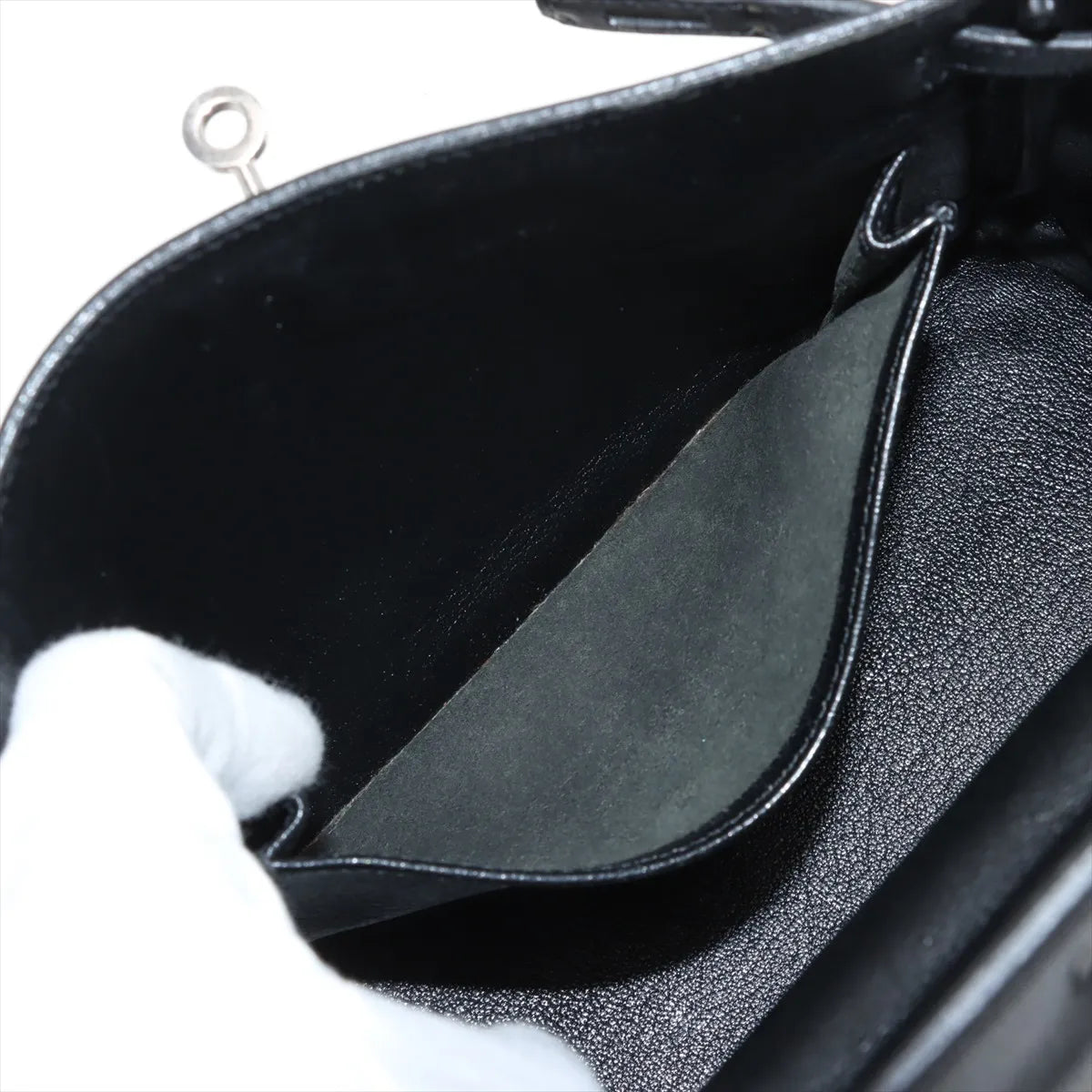 Hermes Kelly 25 Noir Everglain PHW - Stamp J Square