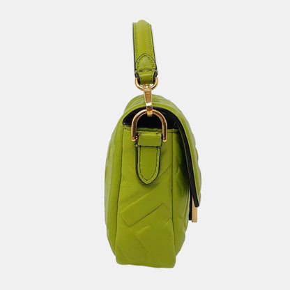 Fendi Baguette Mini Green Nappa Leather Crossbody Bag