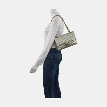Chanel Classic Flap Medium Gold Lambskin Leather with Gold HW, 2011