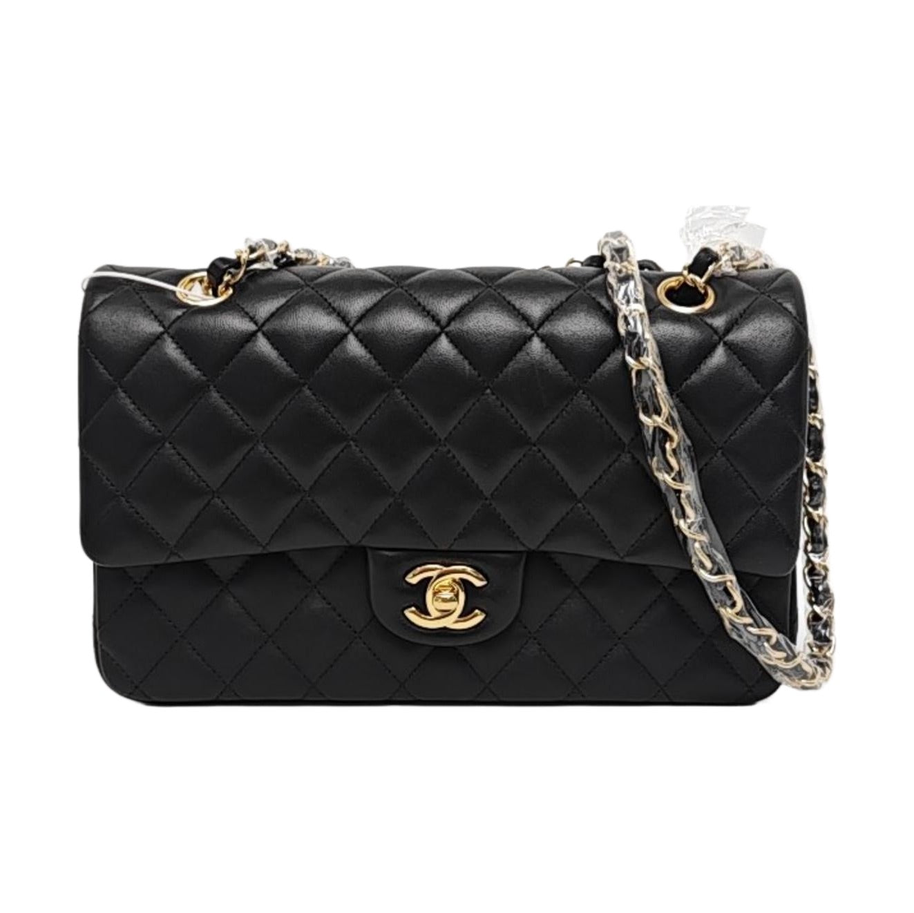Chanel Timeless Classic Flap Medium Black Lambskin Leather Gold Hardware