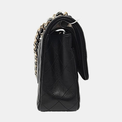 Chanel Timeless Classic Flap Medium Black Lambskin Leather Gold Hardware