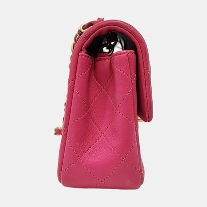 Chanel Classic Flap Rectangular Mini Rose Pink Lambskin Gold Hardware 2012-13