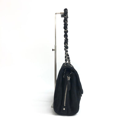Chanel Nubuck Suede Darjeeling Flap Bag Ultimate Stitch Black Jumbo Bag