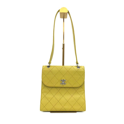 Chanel Vintage Kelly Flap Bag Yellow Caviar Leather 24k Gold Hardware 1997-1999