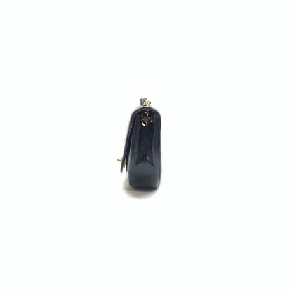 Chanel Vintage Mini Half Moon Flap Bag Black Lambskin Leather Gold Hardware 1986-1988