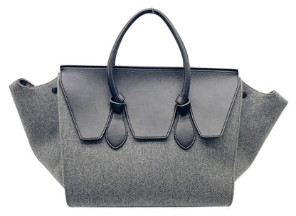 CELINE Tie Knot Felt Calfskin Tote Bag Grey/Black