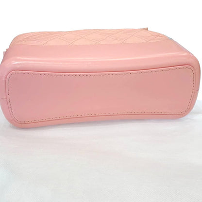 CHANEL Gabrielle Medium Aged Calfskin Leather Shoulder Bag Pink