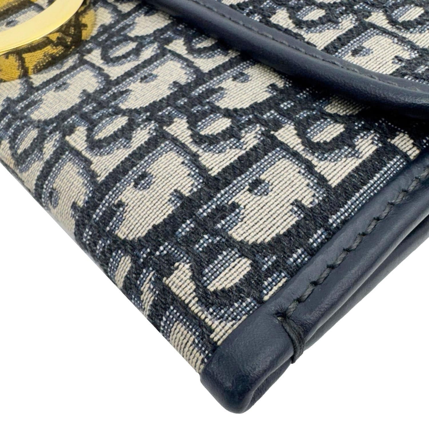 CHRISTIAN DIOR 30 Montaigne Oblique Jacquard Crossbody Clutch Bag Navy Blue