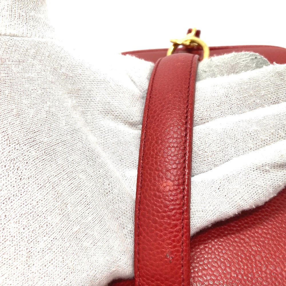 CHANEL Shoulder Bag Caviar skin Red CC COCO Mark Vanity bag handbag