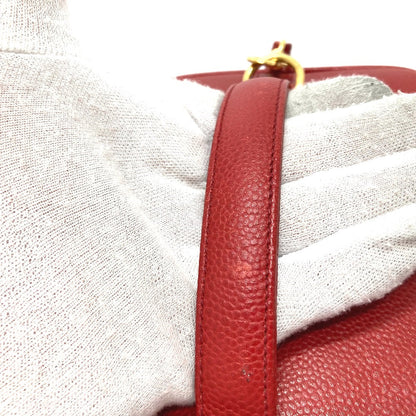 CHANEL Shoulder Bag Caviar skin Red CC COCO Mark Vanity bag handbag