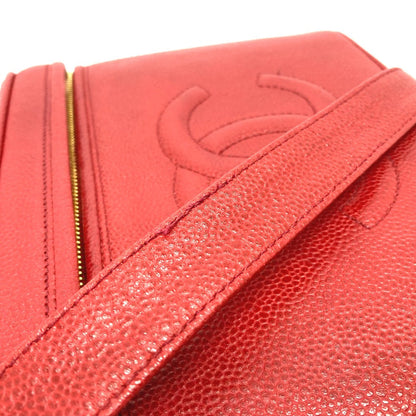 CHANEL Shoulder Bag Caviar skin Red CC COCO Mark Vanity bag handbag