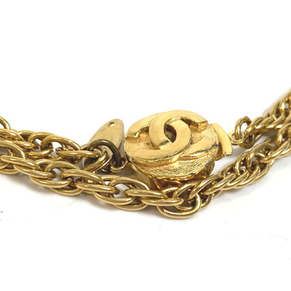 CHANEL Necklace Gold Plated gold CC COCO Mark