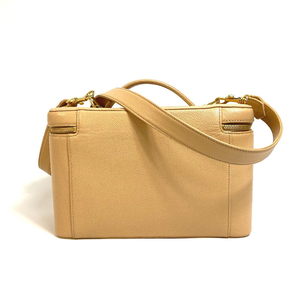 CHANEL Shoulder Bag Caviar skin beige CC COCO Mark Vanity bag