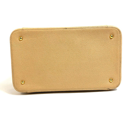 CHANEL Shoulder Bag Caviar skin beige CC COCO Mark Vanity bag