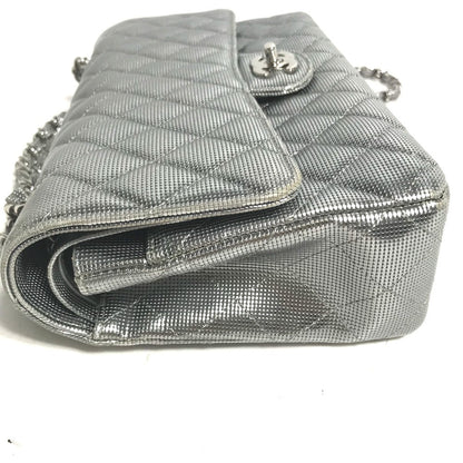 CHANEL Shoulder Bag leather Silver COCO Mark CC Matrasse 25