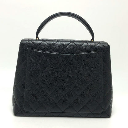 CHANEL Handbag Caviar skin black COCO Mark CC Matrasse quilting
