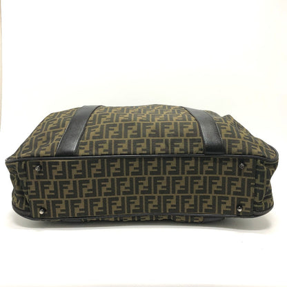 FENDI Boston Duffel bag Nylon / leather khaki Zucca FF logo mens(Unisex)