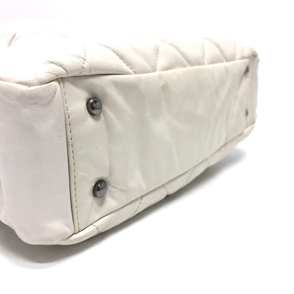 CHANEL Shoulder Bag Leather / suede white CC COCO Mark Portobello Matelasse Women