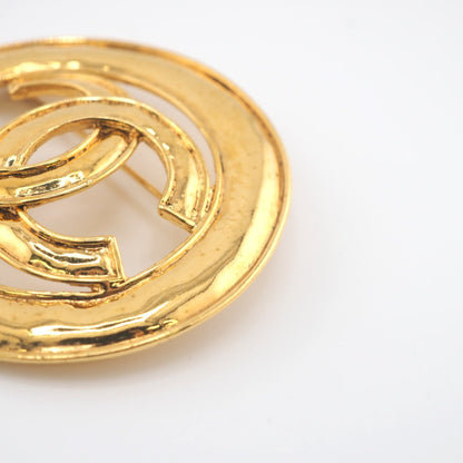 CHANEL Brooch Gold Plated gold COCO Mark