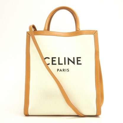 CELINE Handbag canvas beige Vertical hippopotamus