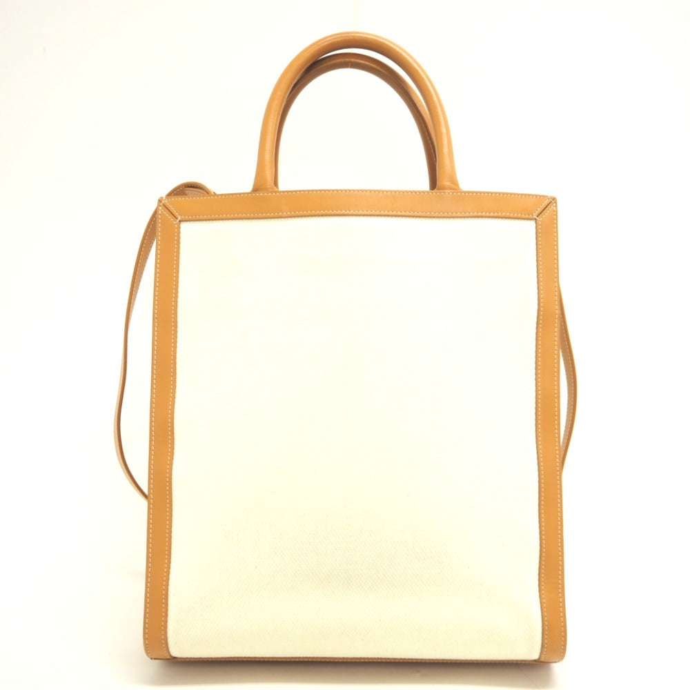 CELINE Handbag canvas beige Vertical hippopotamus