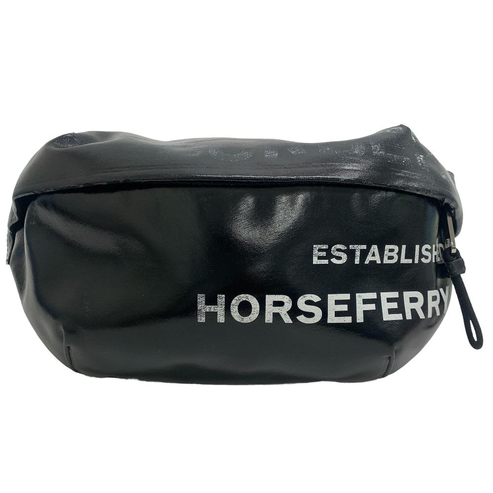 BURBERRY Sling bag Coated canvas black Horse ferry