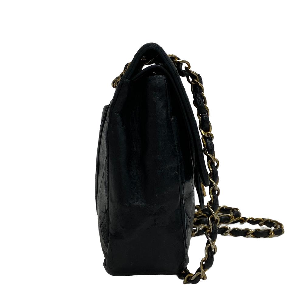 CHANEL Shoulder Bag lambskin black COCO Mark Matrasse