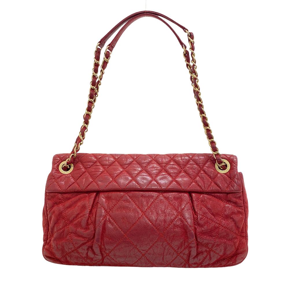 CHANEL Shoulder Bag leather Red Double Chain bag Matrasse COCO Mark Single flap Women