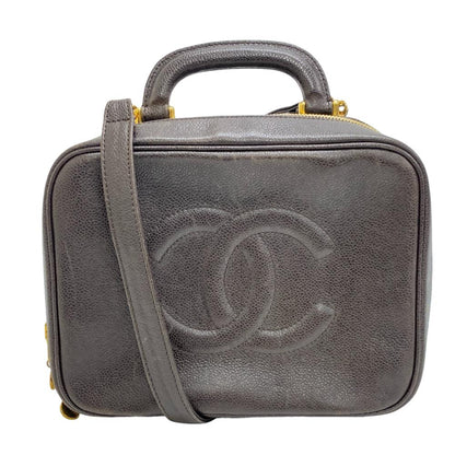 CHANEL Shoulder Bag leather Brown 2way Caviar skin COCO Mark Women