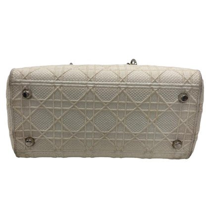 Dior Handbag canvas white 2WAY Lady Dior Canage Women