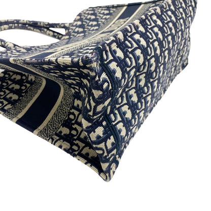 Christian Dior Tote Bag canvas Navy Small Book tote Women