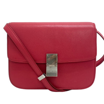 CELINE Shoulder Bag leather pink Classic box Women