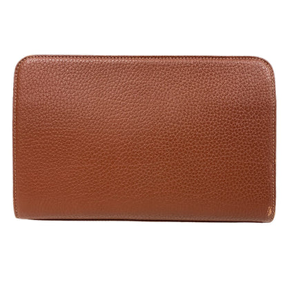 BURBERRY business bag leather Brown clutch bag embossed Carriage mens