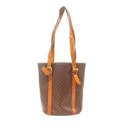 CELINE Tote Bag leather Brown one belt Macadam Women