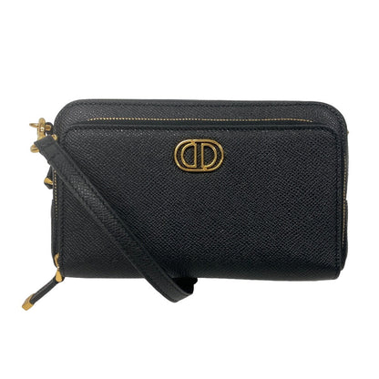 Dior Shoulder Bag leather black caro Women