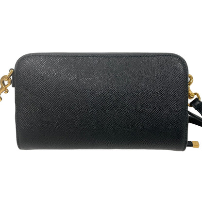 Dior Shoulder Bag leather black caro Women